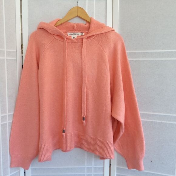 L.O.G.G. NWOT! Peach pink hooded oversized boxy fit sweater - Picture 1 of 8